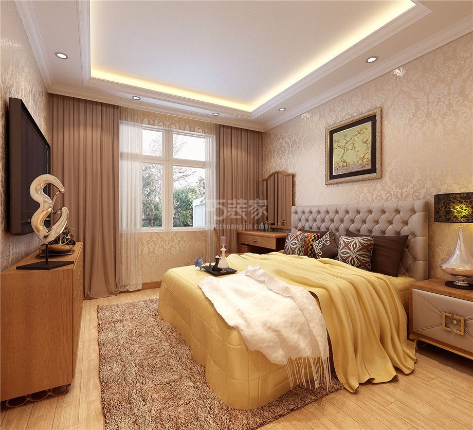 卧室-紫薇东进100平欧式风格设计方案