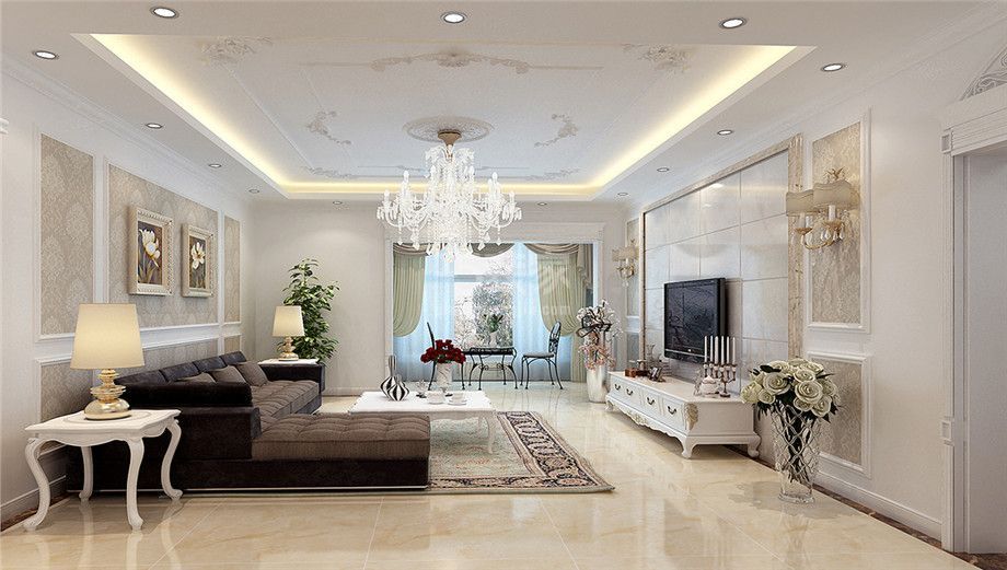 客厅-星河湾134平欧式风格设计方案