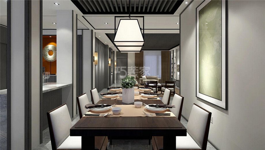 餐厅-绿地·曲江名城180平新中式风格设计方案
