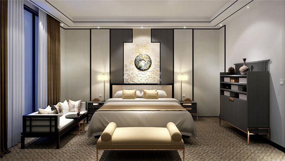 卧室-绿地·曲江名城180平新中式风格设计方案