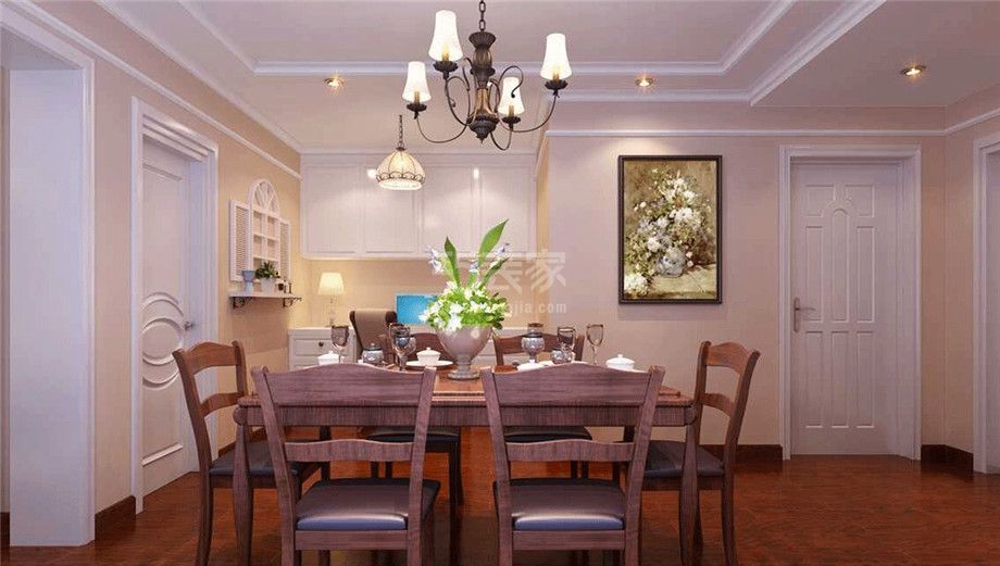 餐厅-曲江金水湾90平美式风格设计方案