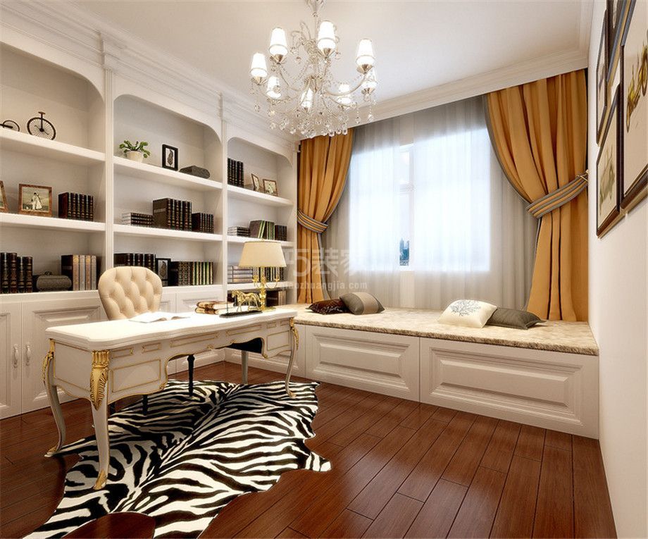 书房-曲江亮丽家园130平欧式风格设计方案