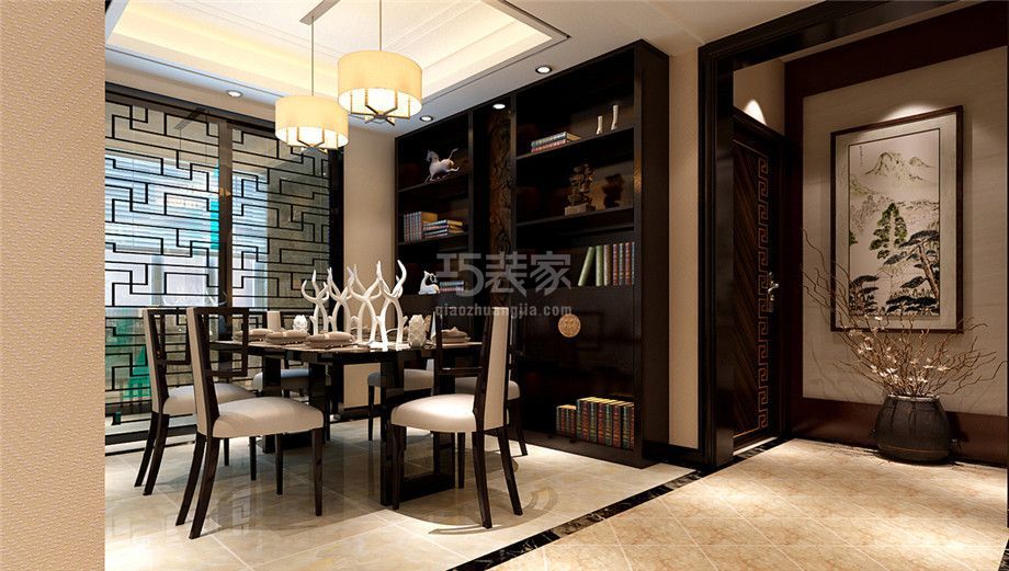 餐厅-华清学府城100平新中式风格设计方案