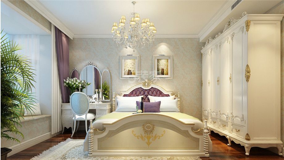 卧室-中华世纪城120平欧式风格设计方案