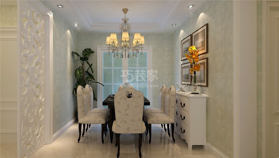 餐厅-西岸国际花园130平简欧风格设计方案