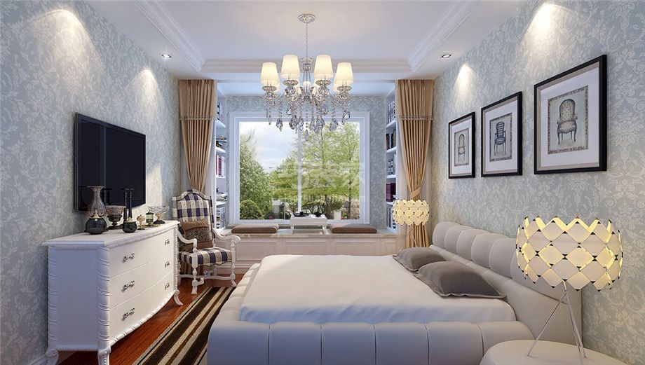 卧室-西岸国际花园130平简欧风格设计方案