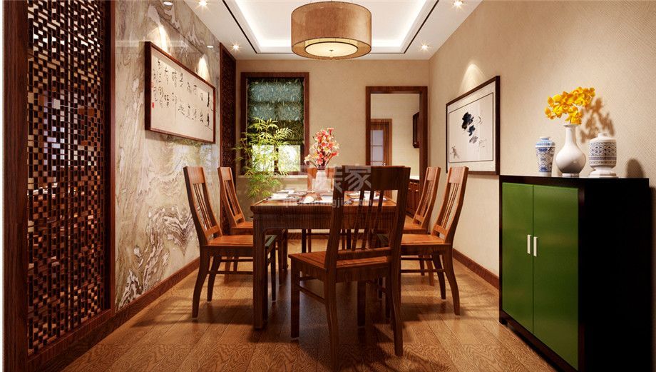 餐厅-兰空丰登路小区170平新中式风格设计方案
