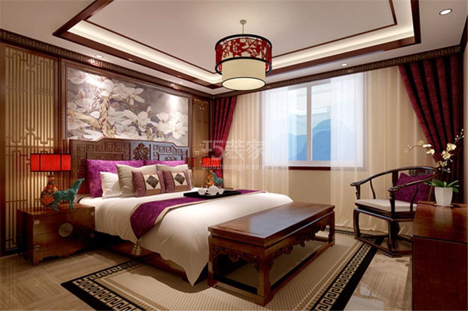 卧室-亮丽家园160平新中式风格设计方案