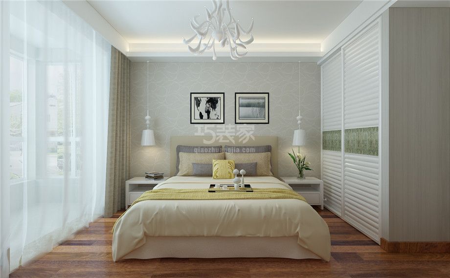 卧室-紫薇永和坊160平简约风格设计方案