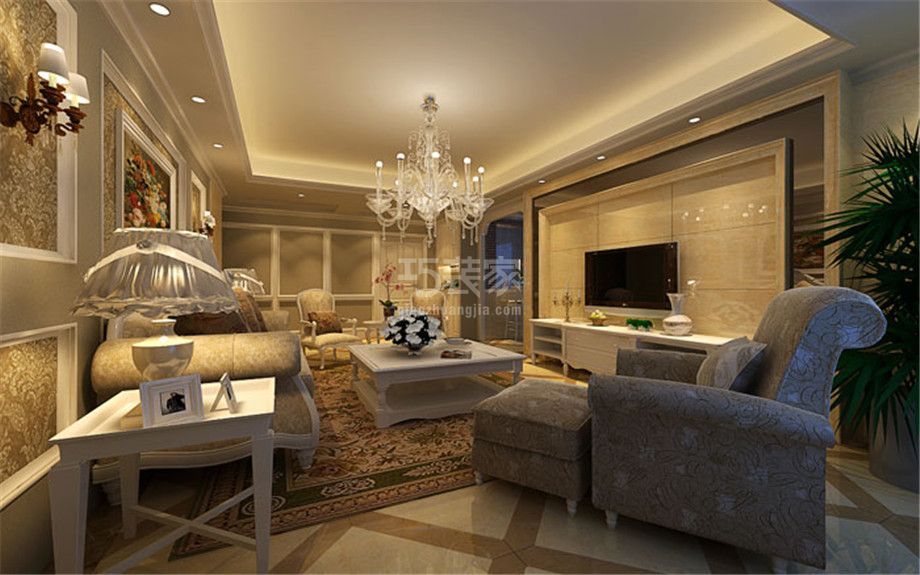 客厅-兴盛园145平欧式风格设计方案