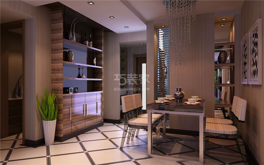 -天朗莱茵小城110平米现代简约风格设计方案