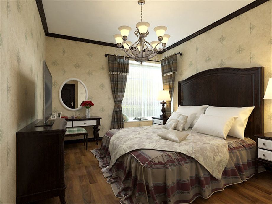 卧室-曲江明珠118平美式风格设计方案