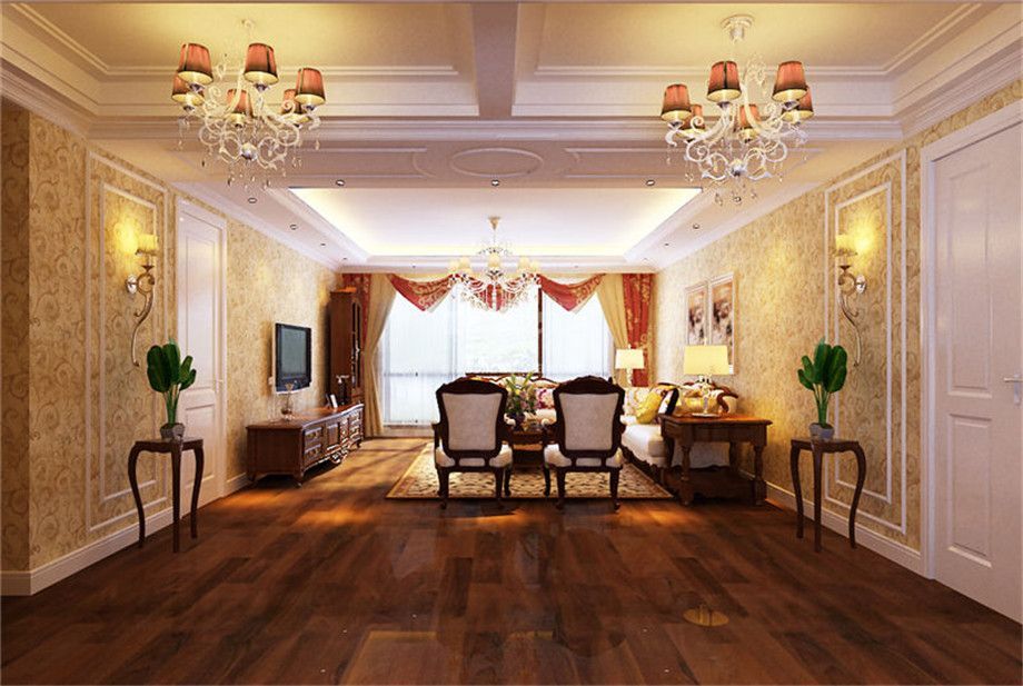 客厅-枫叶新都市140平美式风格设计方案