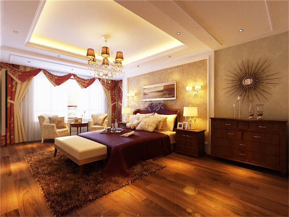 卧室-枫叶新都市140平美式风格设计方案
