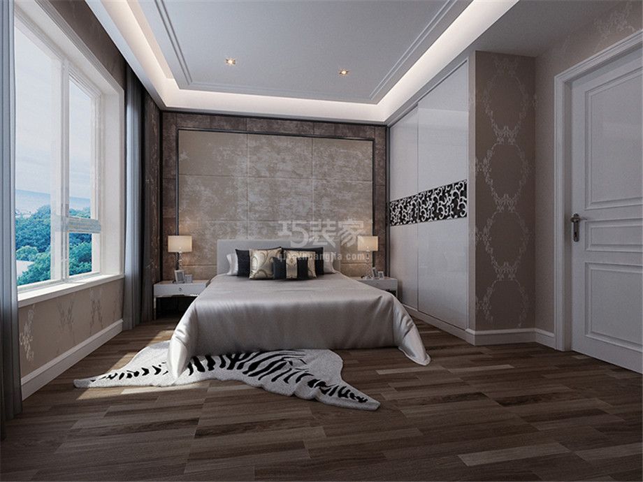 卧室-曲江金水湾90平简约风格设计方案
