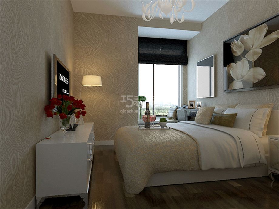 卧室-曲江金水湾90平简约风格设计方案