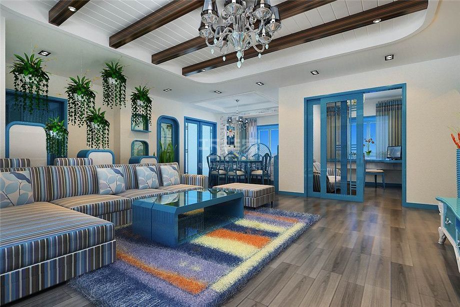 -诸子阶168平米地中海设计方案