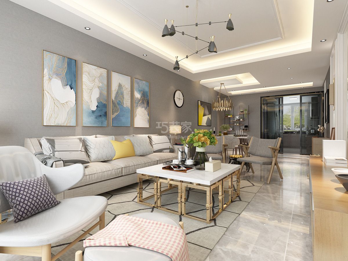 万科金域名城103平方现代简约