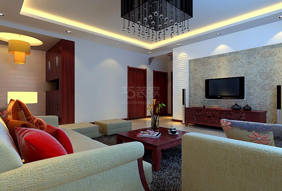 -曲江龙邸小区125平米中式风格