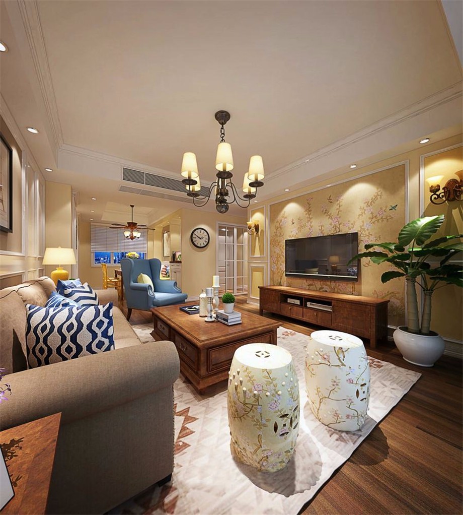 湖滨花园128简美风格设计方案