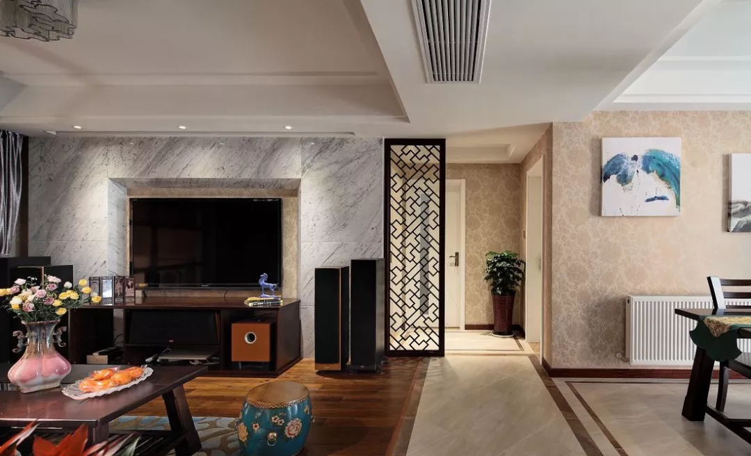 客厅-110平米新中式风格装修，满满的中国风！