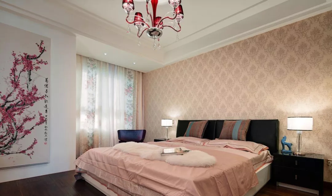 卧室-110平米新中式风格装修，满满的中国风！