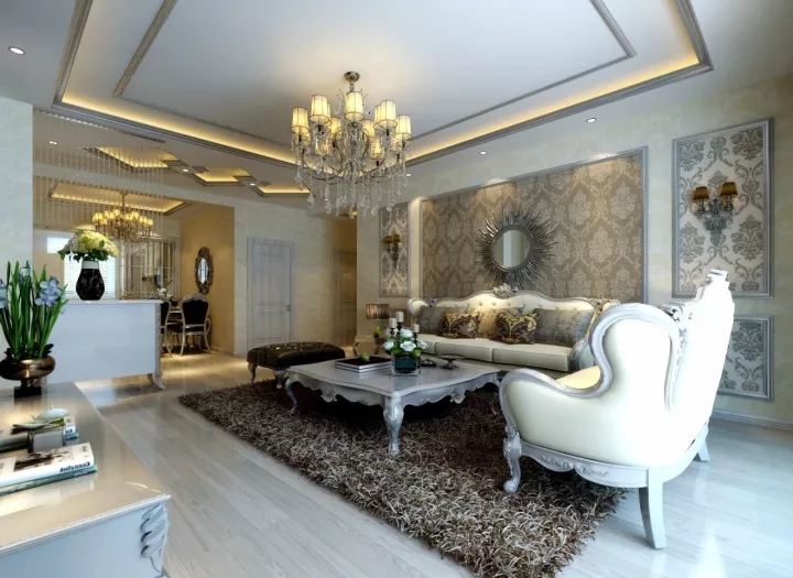 客厅-150平米简欧风格设计，高贵典雅！