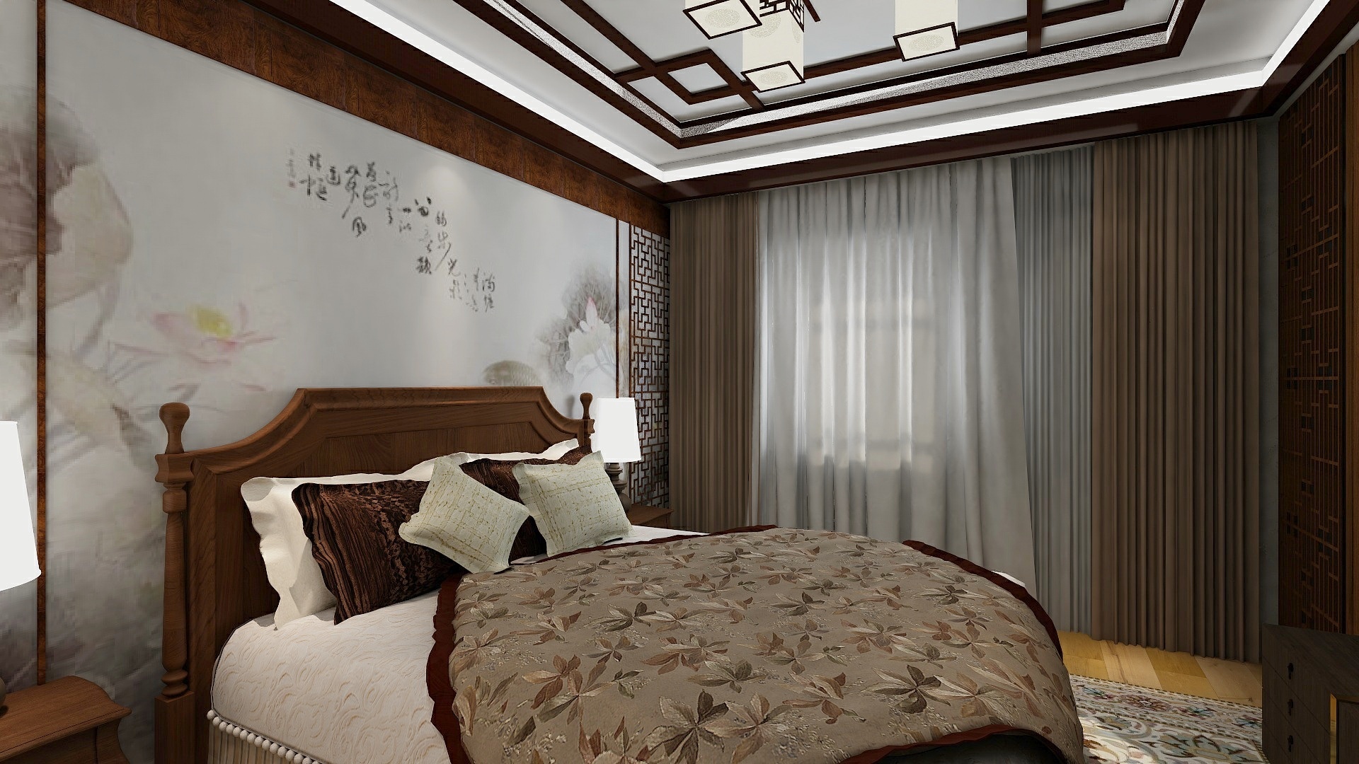 卧室-110平米新中式风格装修
