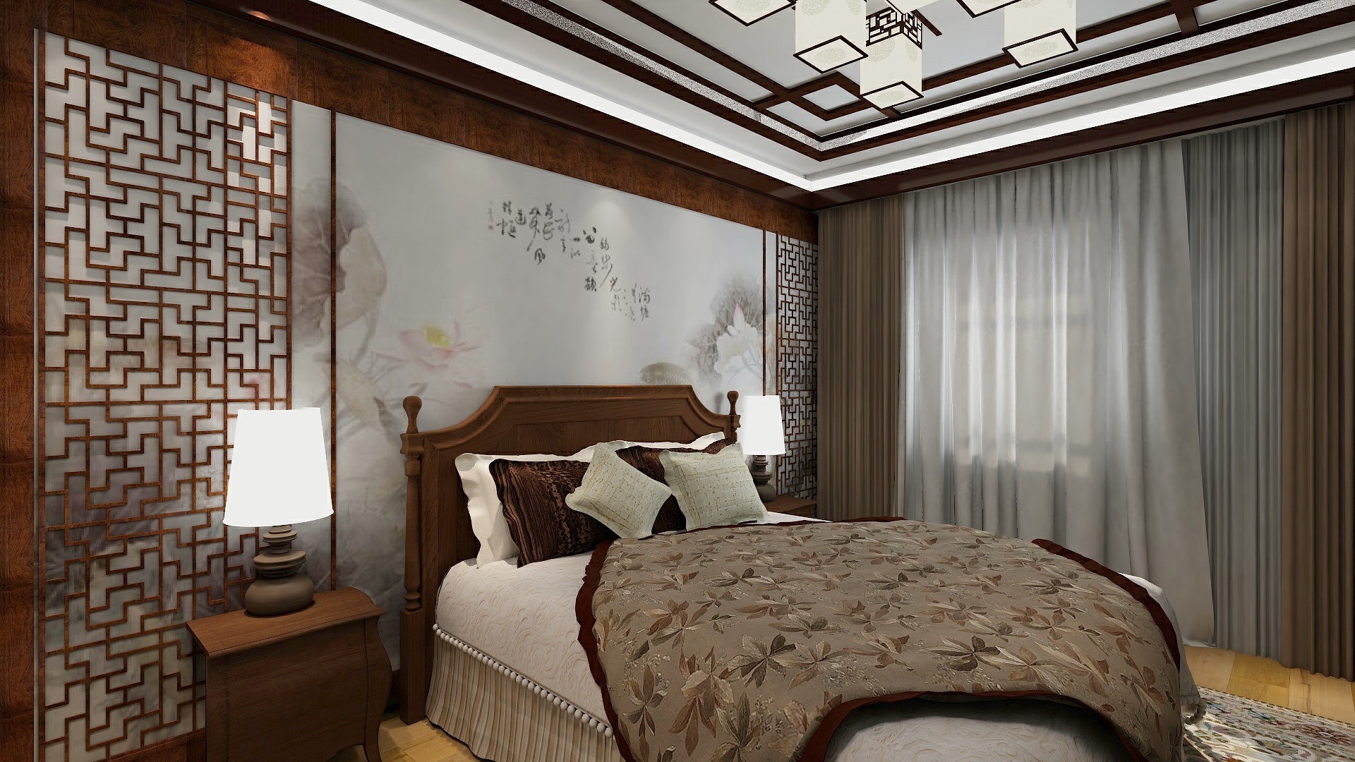 卧室-110平米新中式风格装修