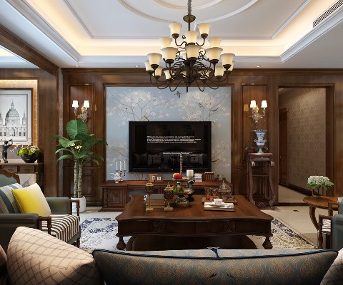丽彩溪岸庄园160平方米美式风格