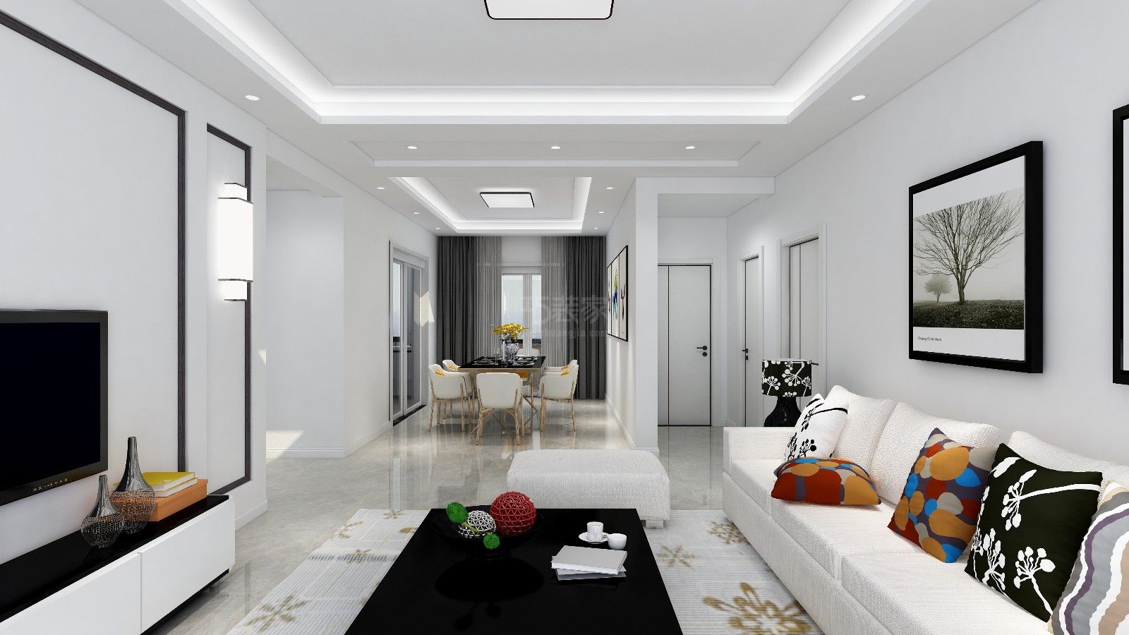-汉都新苑小区135平米现代风格设计方案