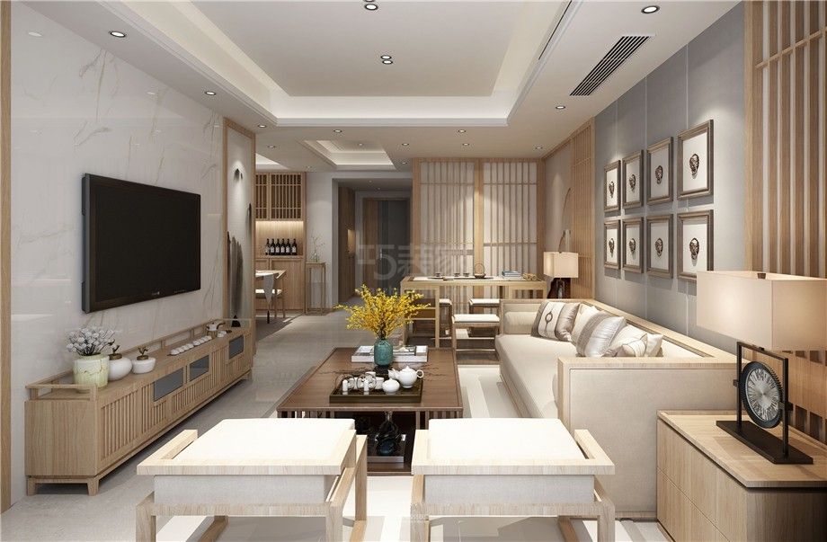 -中海曲江大城170平米新中式风格设计方案